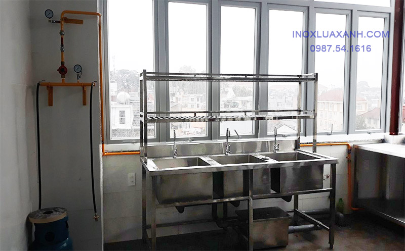 chậu rửa công nghiệp 3 hộc