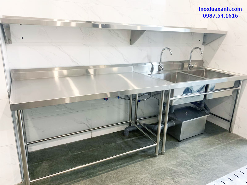 giá chậu rửa đôi inox