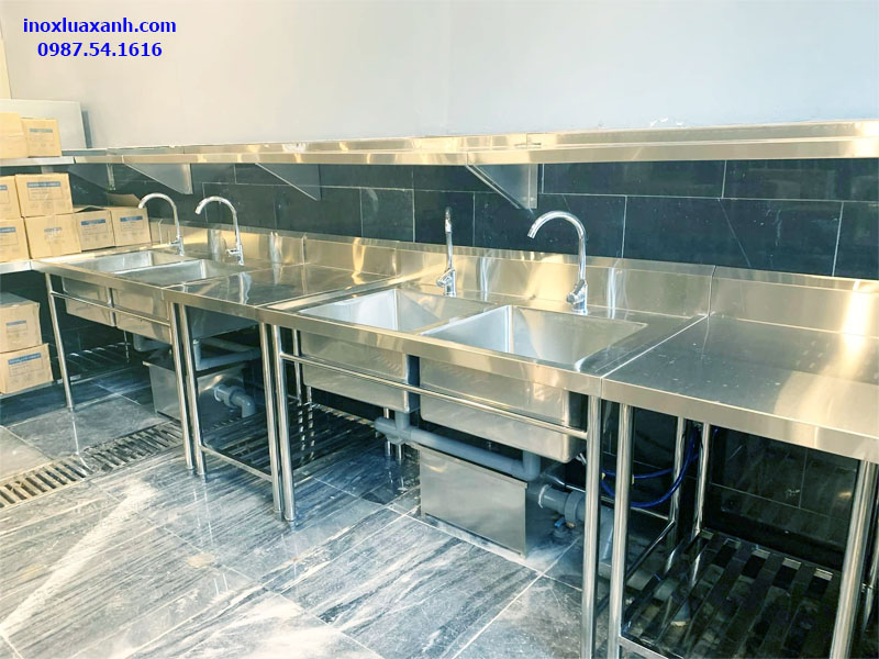 giá chậu rửa inox công nghiệp